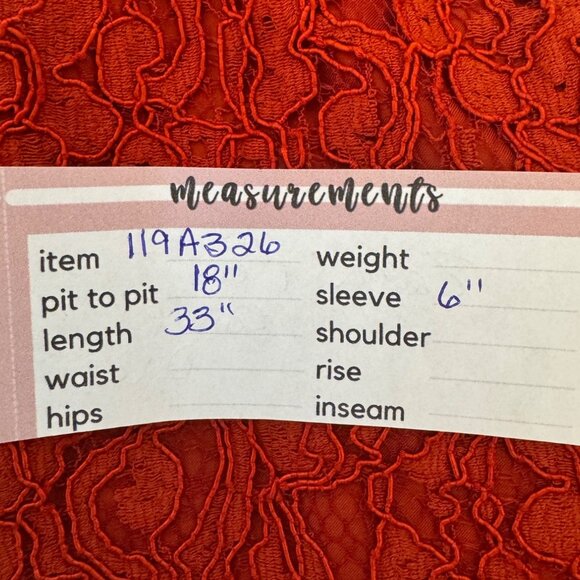 2/$25 ZARA Medium Red / Orange Lace Mini Dress - Picture 10 of 14